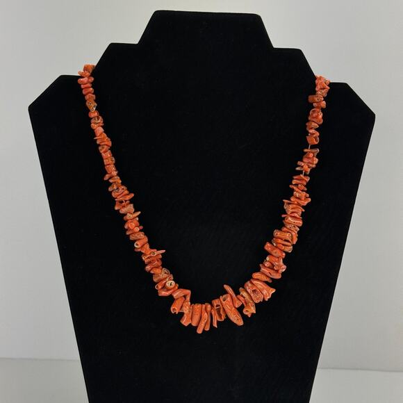 Natural Red Branch Coral Necklace 18” Vintage - Picture 2 of 8